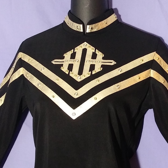 Hobby Horse Tops - Hobby Horse, size small, black and gold bling top